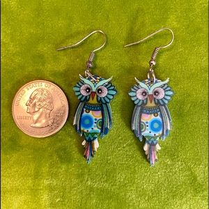 Owl fashion drop earrings